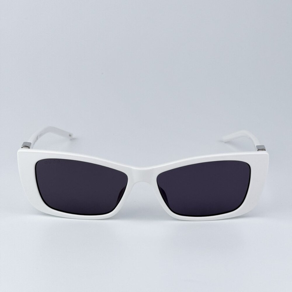 Gucci Women BRAND NEW Sunglasses White Grey Cat Eye GG1681S 006